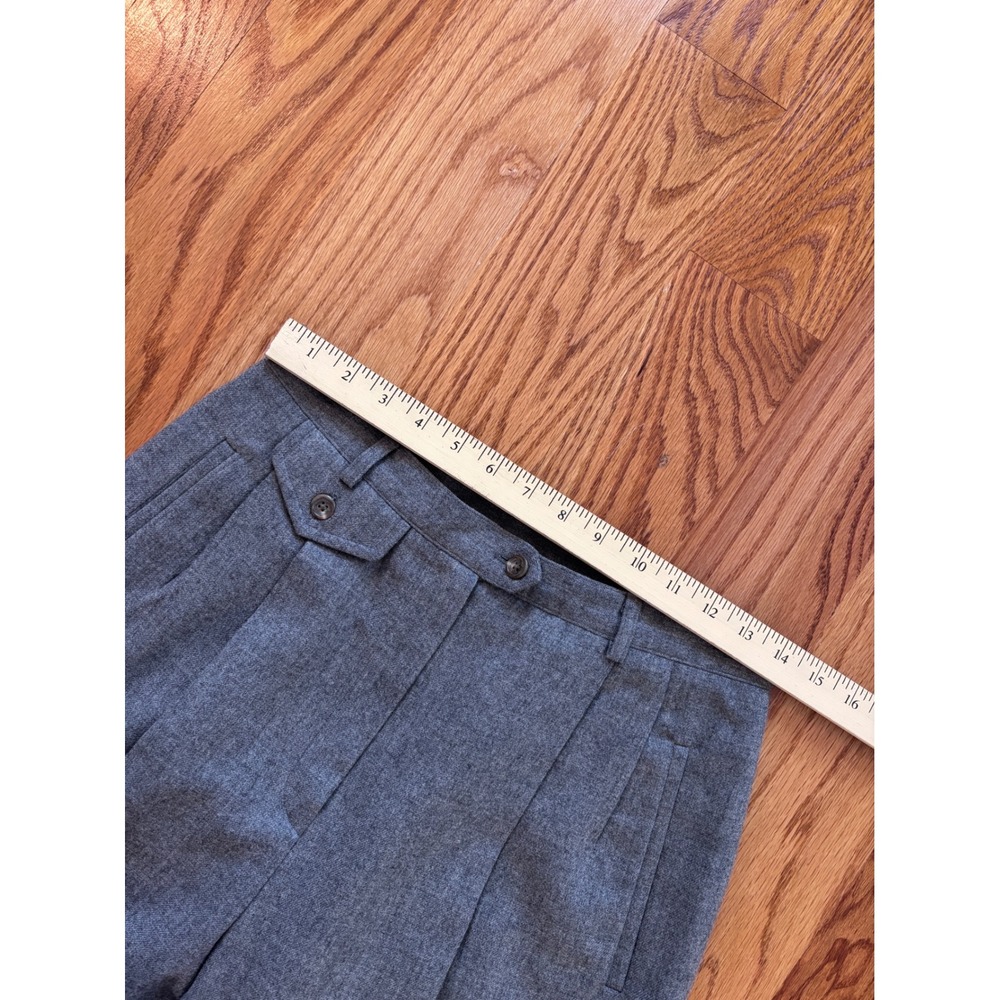 Lauren Ralph Lauren Gray Worsted Wool Pleated Cuffed Trousers Pants Womens 10 - Picture 4 of 5